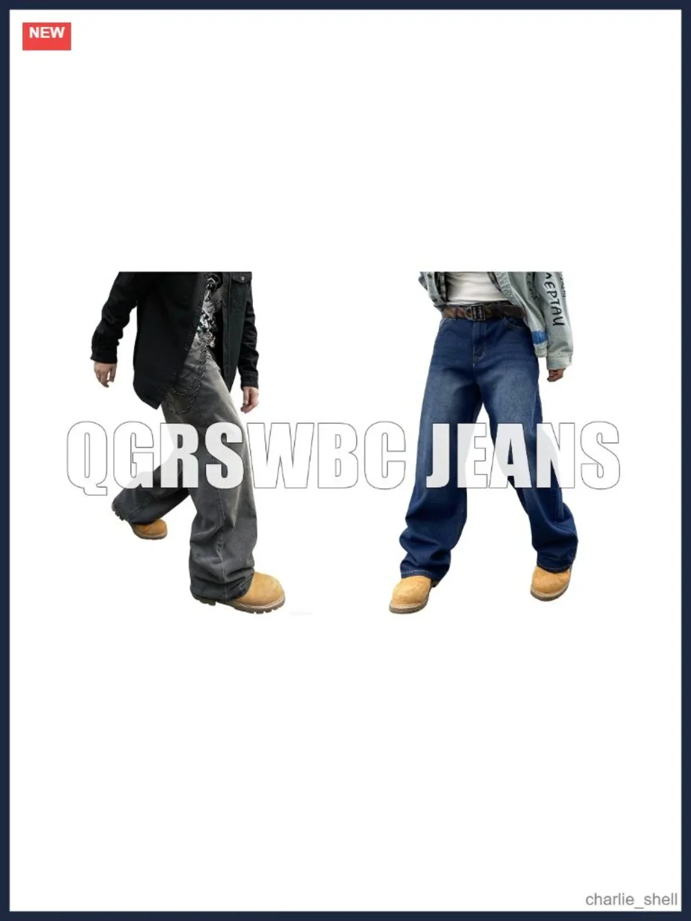 Men's Y2K Wide Leg Baggy Jeans 90s Vintage Denim Pants Loose Fit